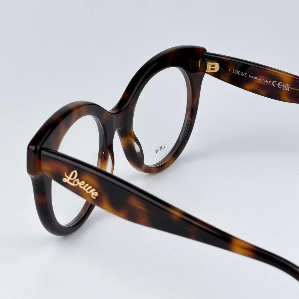 Loewe CURVY LW50074I 052 Women NEW AUTHENTIC Eyeglasses Havana Round
